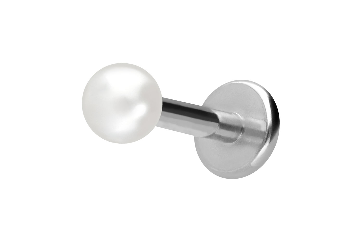 Titan Labret Piercing mit Innengewinde SYNTHETISCHE PERLE